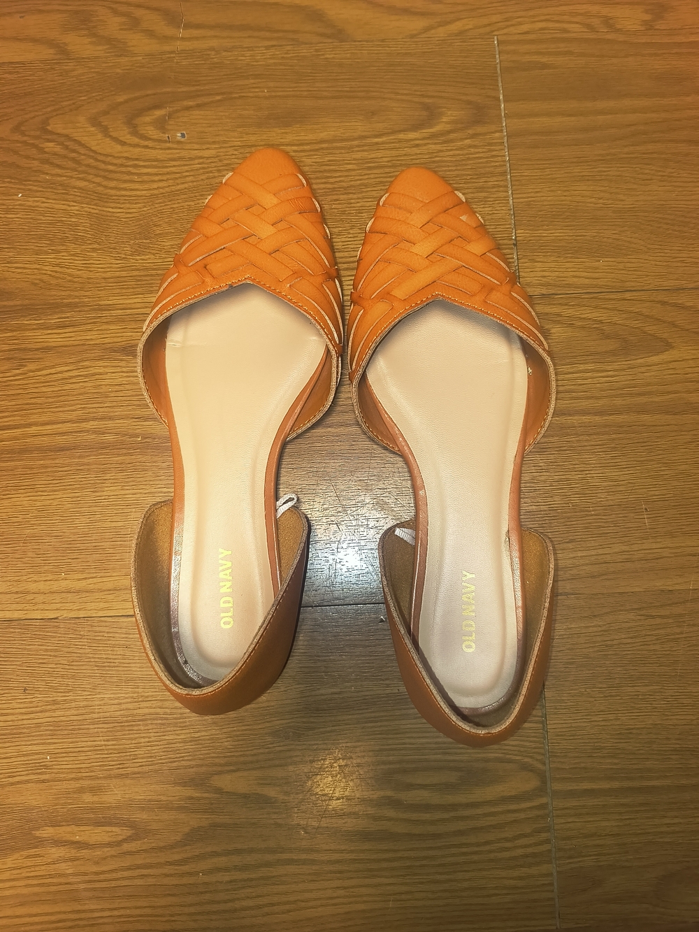 Old Navy Orange Woven Pointed-Toe Flats